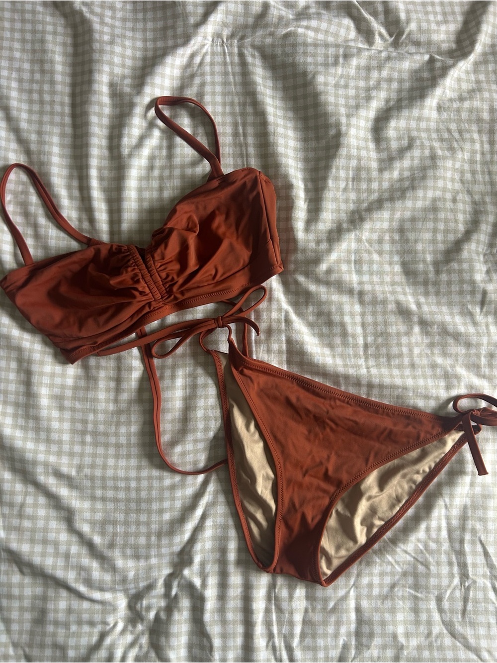 Shade & Shore Rust Tie-String Bikini Set - Picture 2 of 7